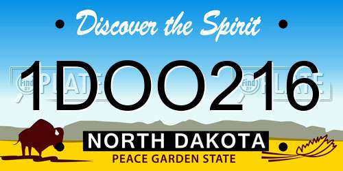 1DOO216 North Dakota License Plate