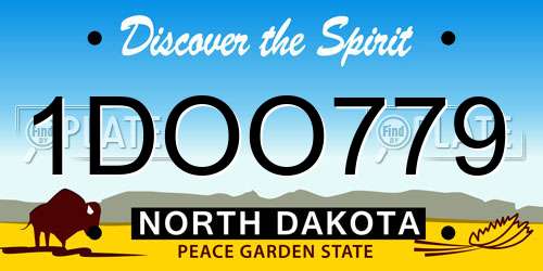 1DOO779 North Dakota License Plate
