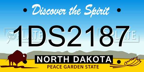 1DS2187 North Dakota License Plate