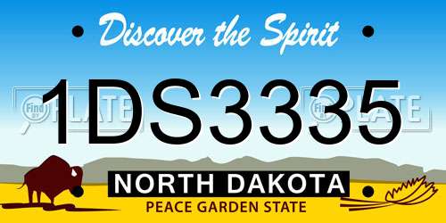 1DS3335 North Dakota License Plate