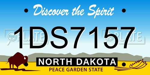 1DS7157 North Dakota License Plate
