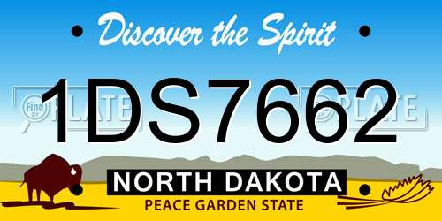 1DS7662 North Dakota License Plate