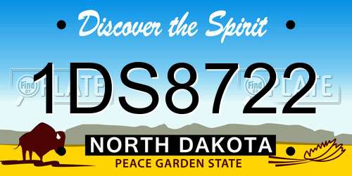 1DS8722 North Dakota License Plate