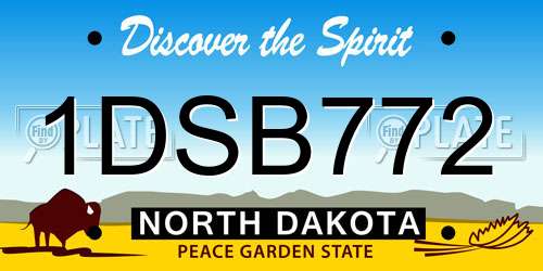 1DSB772 North Dakota License Plate