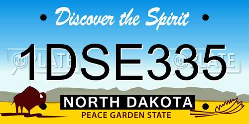 1DSE335 North Dakota License Plate