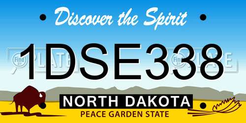 1DSE338 North Dakota License Plate