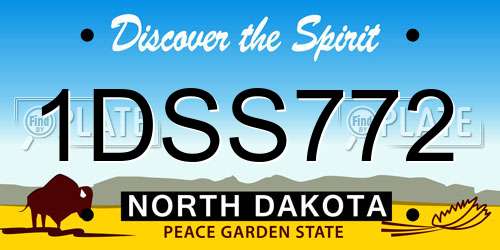 1DSS772 North Dakota License Plate
