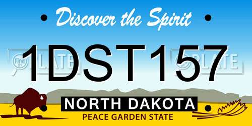 1DST157 North Dakota License Plate