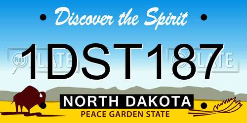 1DST187 North Dakota License Plate