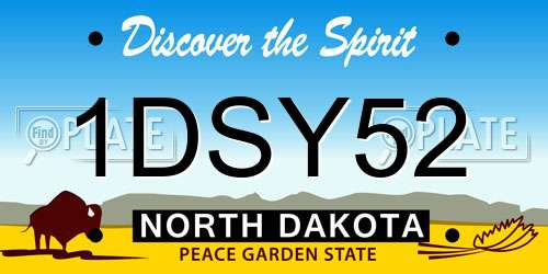 1DSY52 North Dakota License Plate