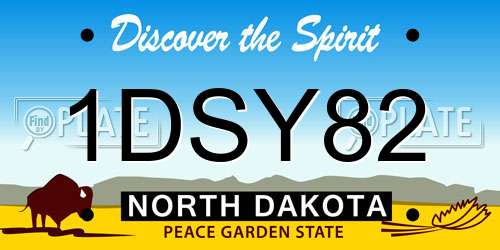 1DSY82 North Dakota License Plate