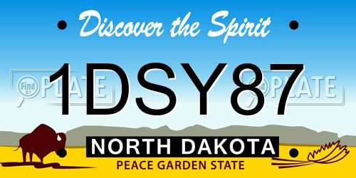 1DSY87 North Dakota License Plate