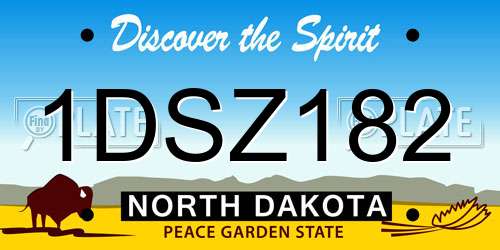 1DSZ182 North Dakota License Plate