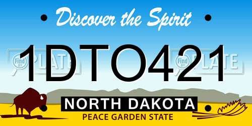 1DTO421 North Dakota License Plate