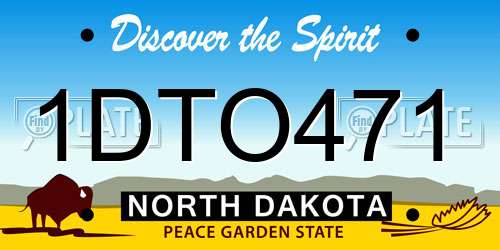1DTO471 North Dakota License Plate