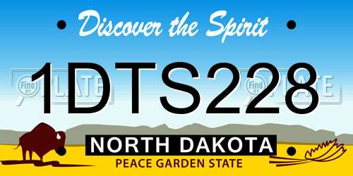 1DTS228 North Dakota License Plate