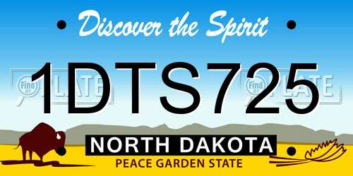 1DTS725 North Dakota License Plate