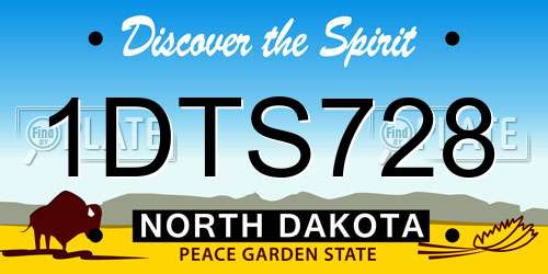 1DTS728 North Dakota License Plate