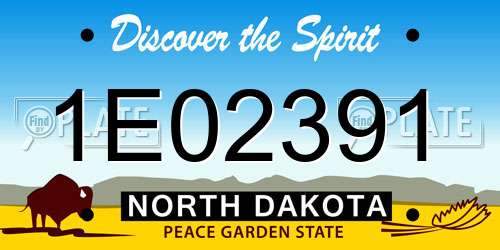 1E02391 North Dakota License Plate
