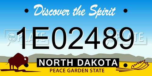 1E02489 North Dakota License Plate