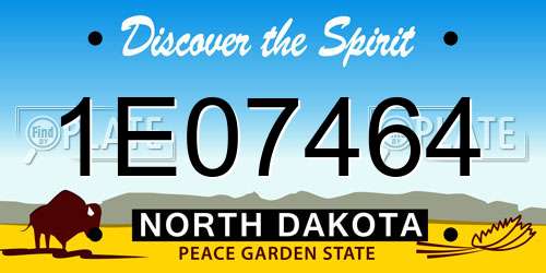1E07464 North Dakota License Plate