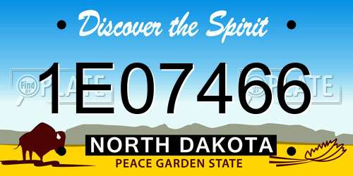 1E07466 North Dakota License Plate
