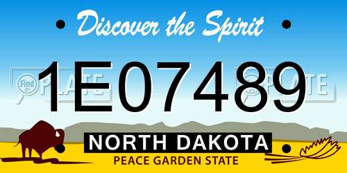 1E07489 North Dakota License Plate