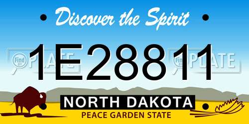 1E28811 North Dakota License Plate