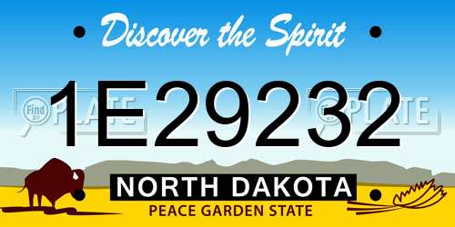 1E29232 North Dakota License Plate