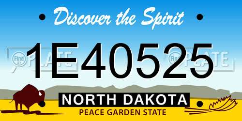 1E40525 North Dakota License Plate