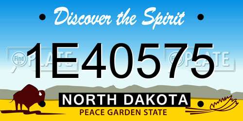 1E40575 North Dakota License Plate
