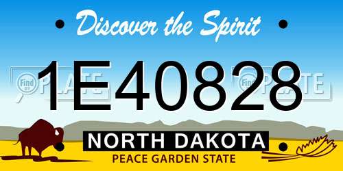 1E40828 North Dakota License Plate