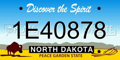 1E40878 North Dakota License Plate