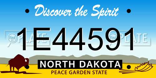 1E44591 North Dakota License Plate