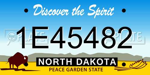 1E45482 North Dakota License Plate