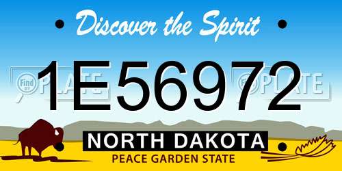 1E56972 North Dakota License Plate