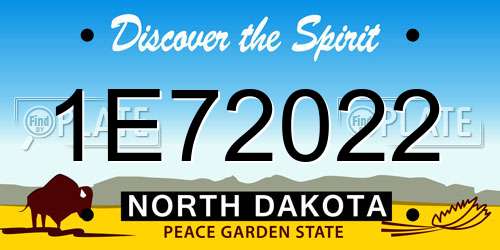 1E72022 North Dakota License Plate