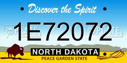 1E72072 North Dakota License Plate
