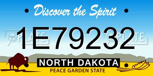 1E79232 North Dakota License Plate