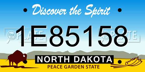 1E85158 North Dakota License Plate