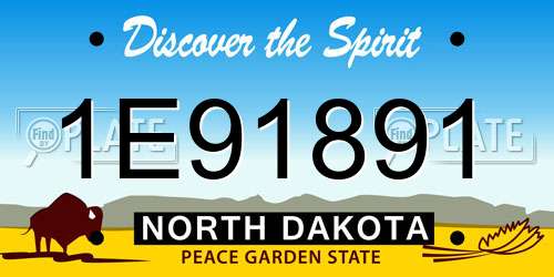 1E91891 North Dakota License Plate