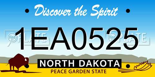 1EA0525 North Dakota License Plate