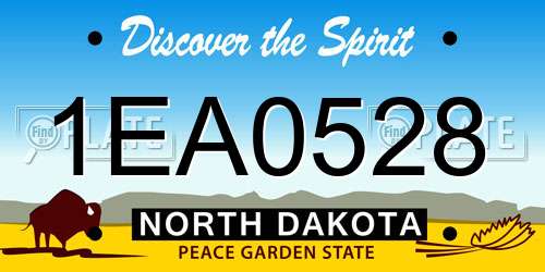 1EA0528 North Dakota License Plate