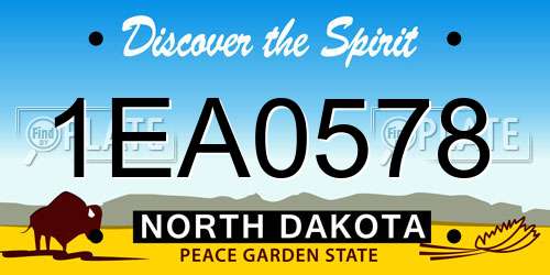 1EA0578 North Dakota License Plate