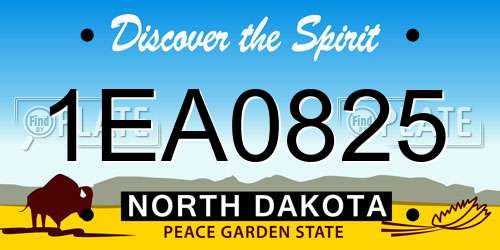 1EA0825 North Dakota License Plate