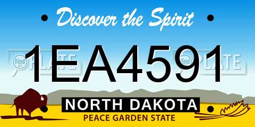 1EA4591 North Dakota License Plate