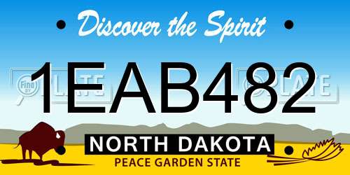 1EAB482 North Dakota License Plate