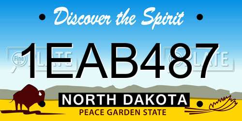 1EAB487 North Dakota License Plate