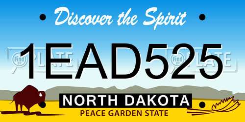 1EAD525 North Dakota License Plate