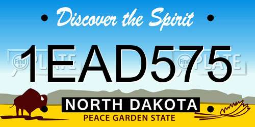 1EAD575 North Dakota License Plate